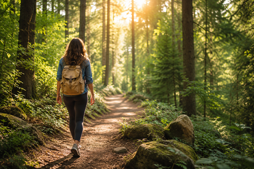 graves-community-ted-community-organization-for-autoimmune-disease-1 woman walking through forest illustrating graves' disease autoimmune thyroid disease