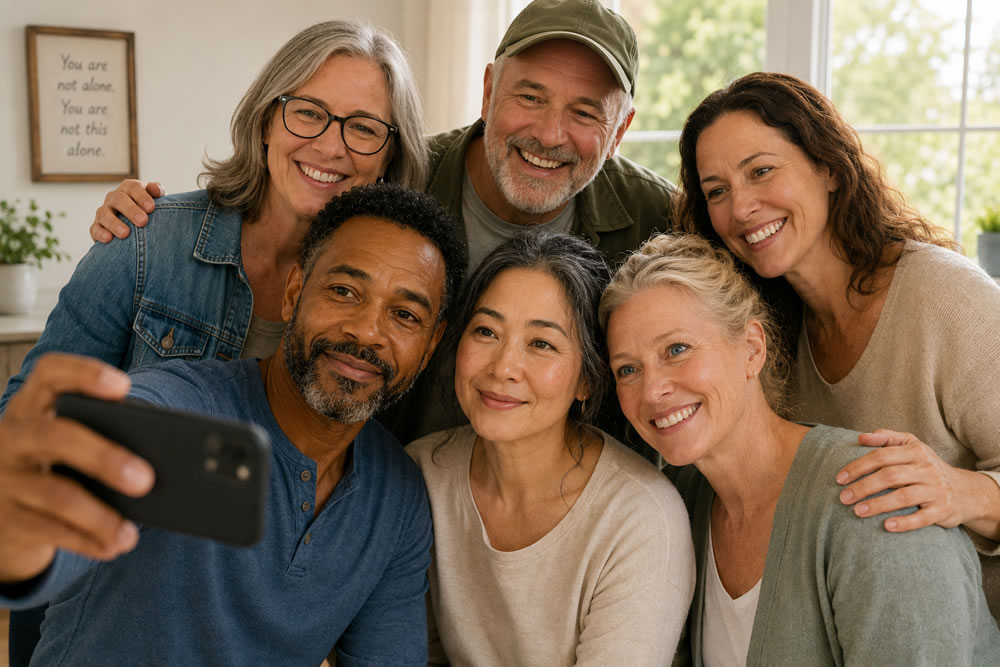 group photo, selfie, of community and mental health